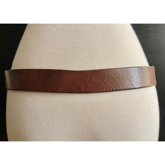 DAVID BRISTOW Distressed Brown Leather Belt Womens sz S/M - Picture 4 of 11